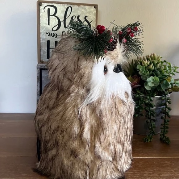 New 12" Christmas Rustic Farmhouse Owl Tree Topper - Picture 5 of 5